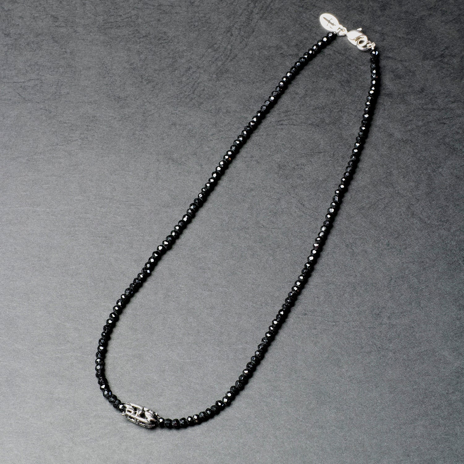 Black Spinel Necklace w/PJ Dagger SILVER×1
