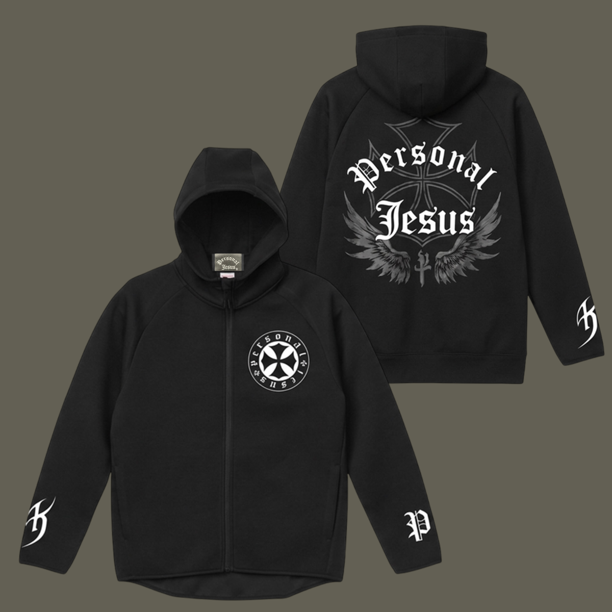WING CROSS ZIP-UP HOODIE
