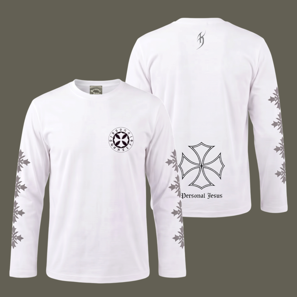 IRON CROSS LONG SLEEVE T-SHIRTS（WHITE）